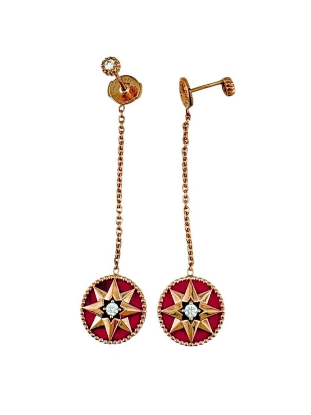 Dior Rose Des Vins Earrings 18k Gold Diamond